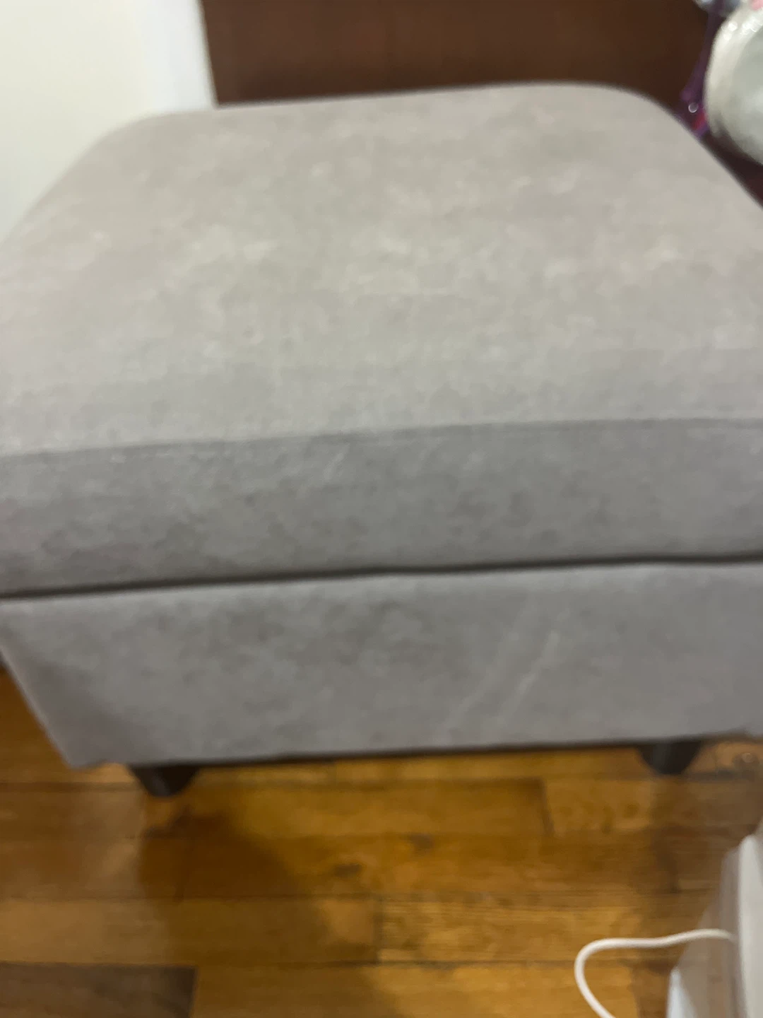 Gray Fabric Ottoman