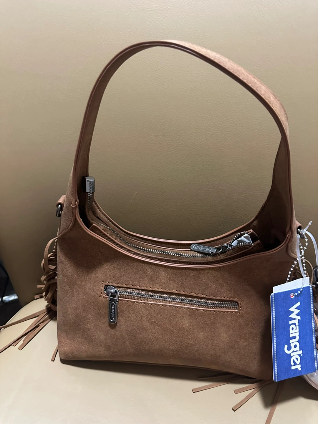 Wrangler Brown Suede Fringe Purse Bag - photo 2