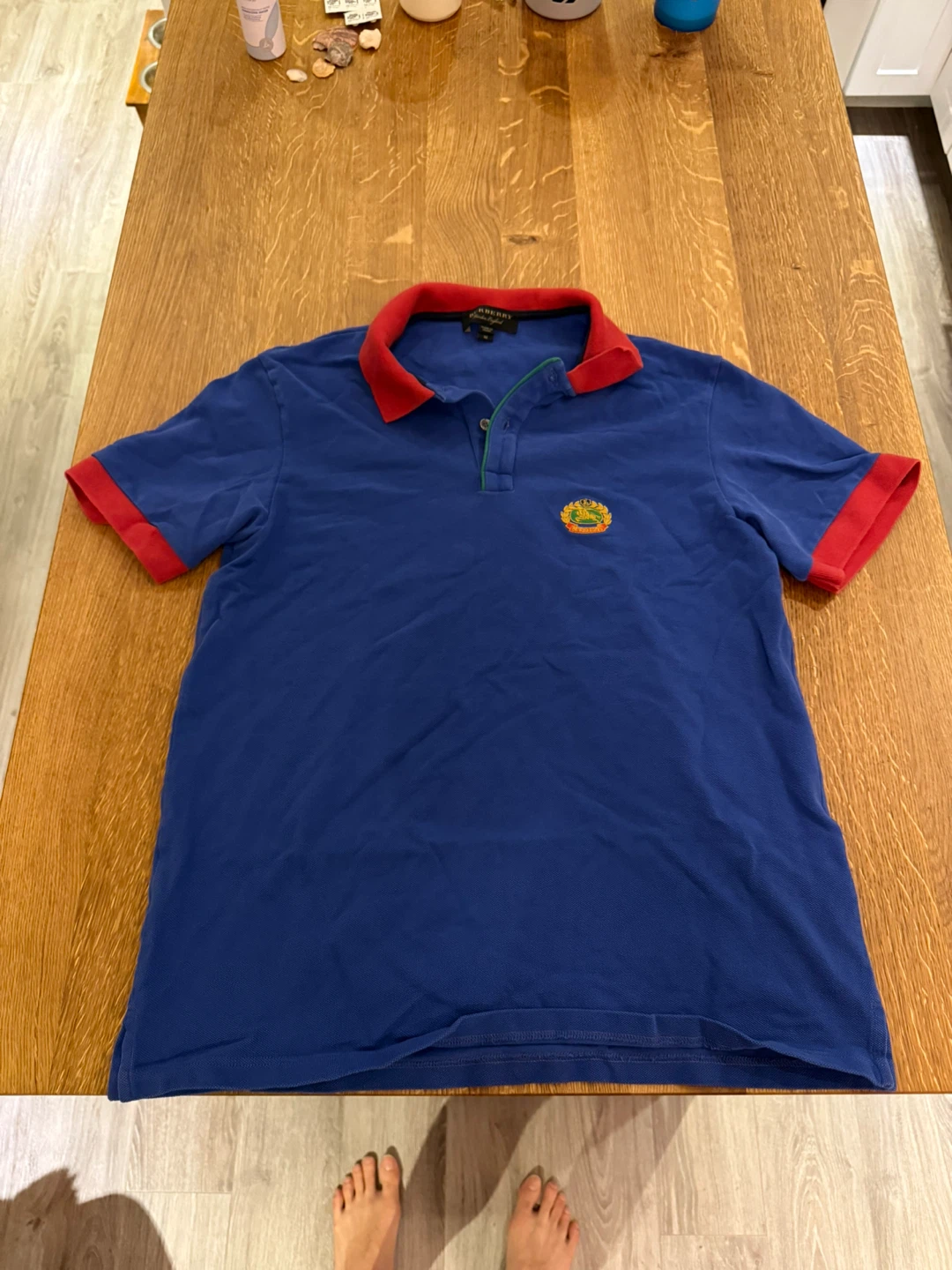 Burberry Men's Blue Polo Shirt - Size M
