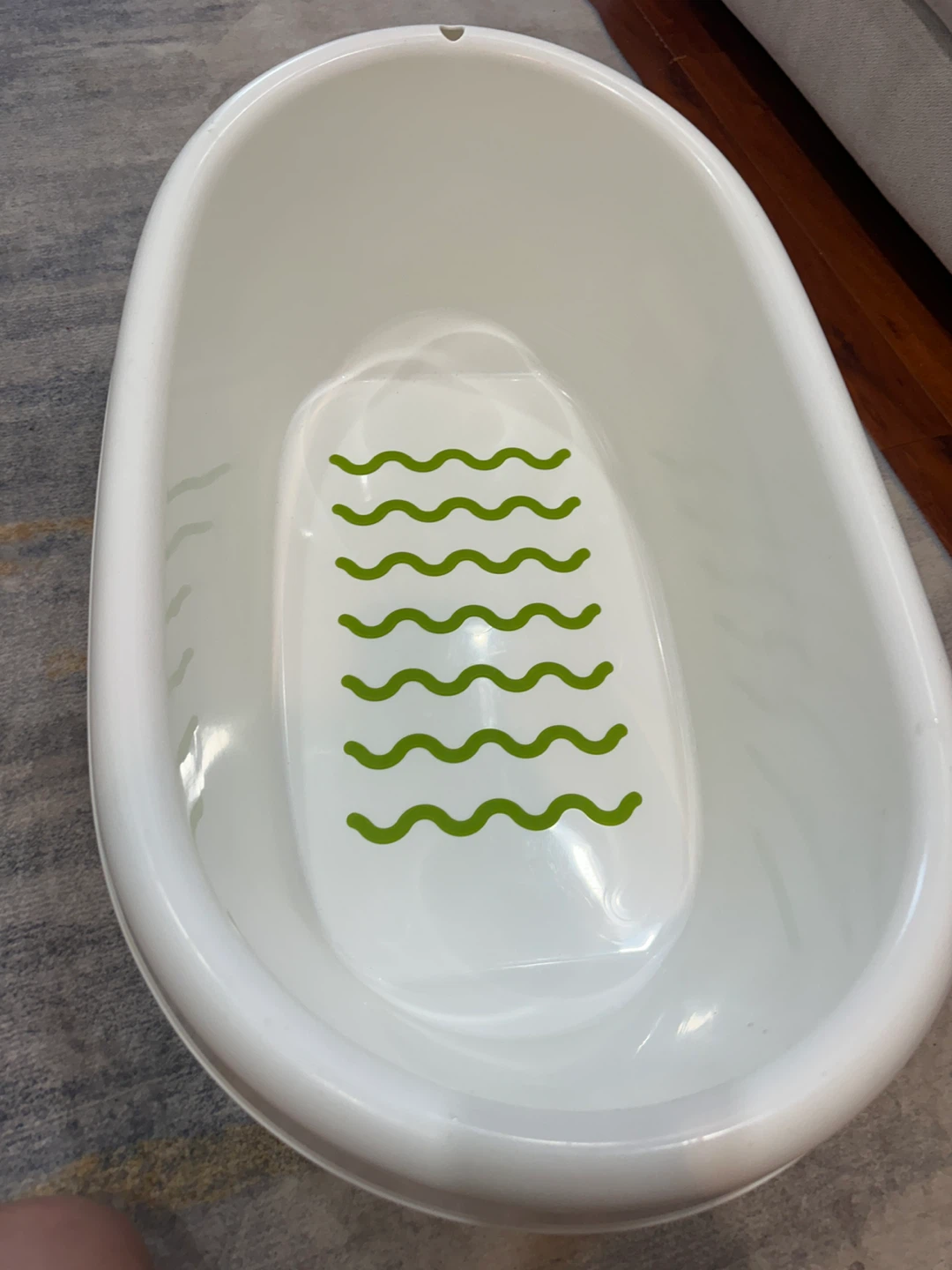 White Baby Bath Tub with Non-Slip Grip - photo 2
