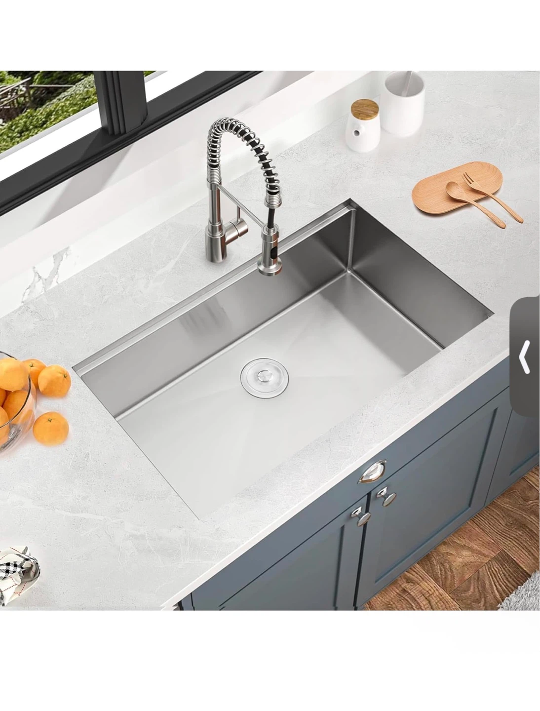 Stainless Steel Kitchen Sink 30" x 19" x 10" - photo 2