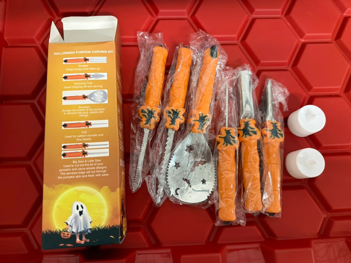 Halloween Pumpkin Carving Kit with LED Tealights