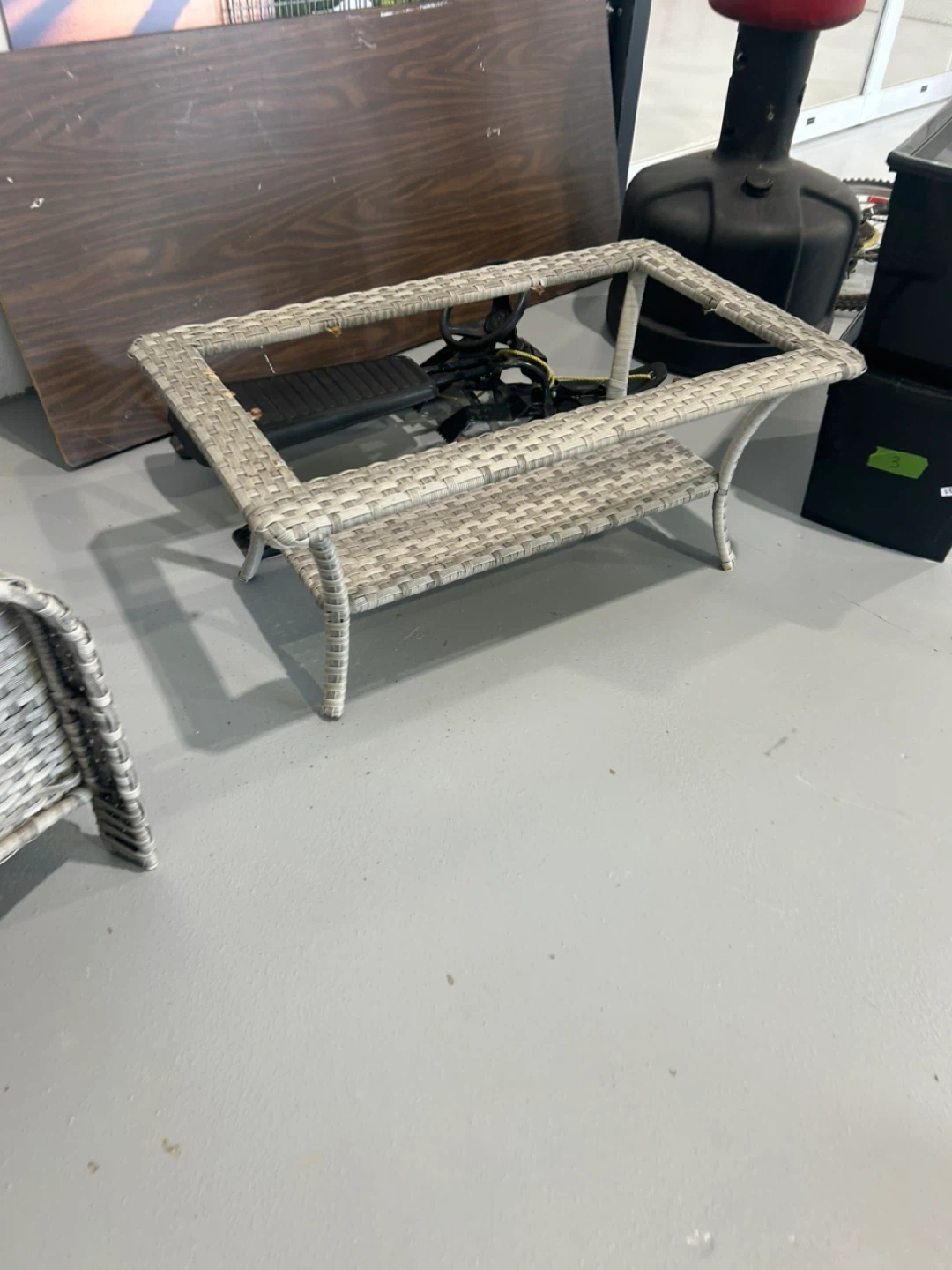 Wicker Patio Loveseat and Coffee Table Set - photo 5