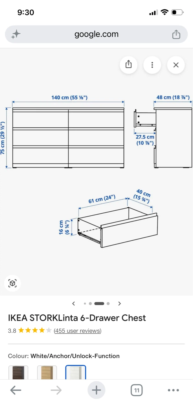 IKEA STORKLint 6-Drawer Chest