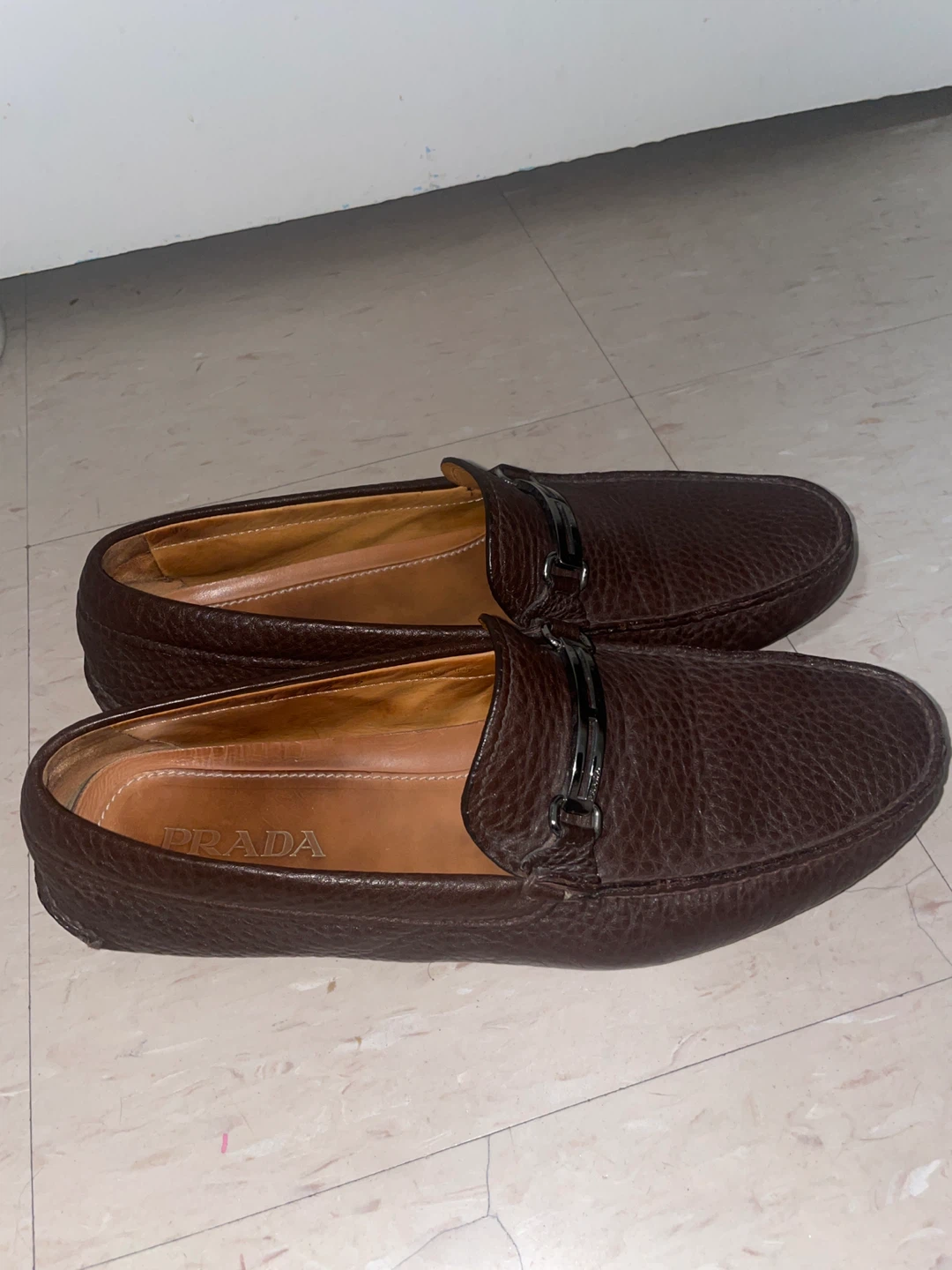 Prada Men's Brown Leather Loafers Size 10/11 - photo 2