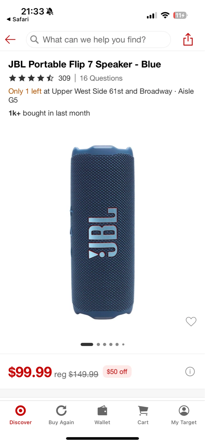JBL Portable Flip 7 Speaker - Blue - photo 3