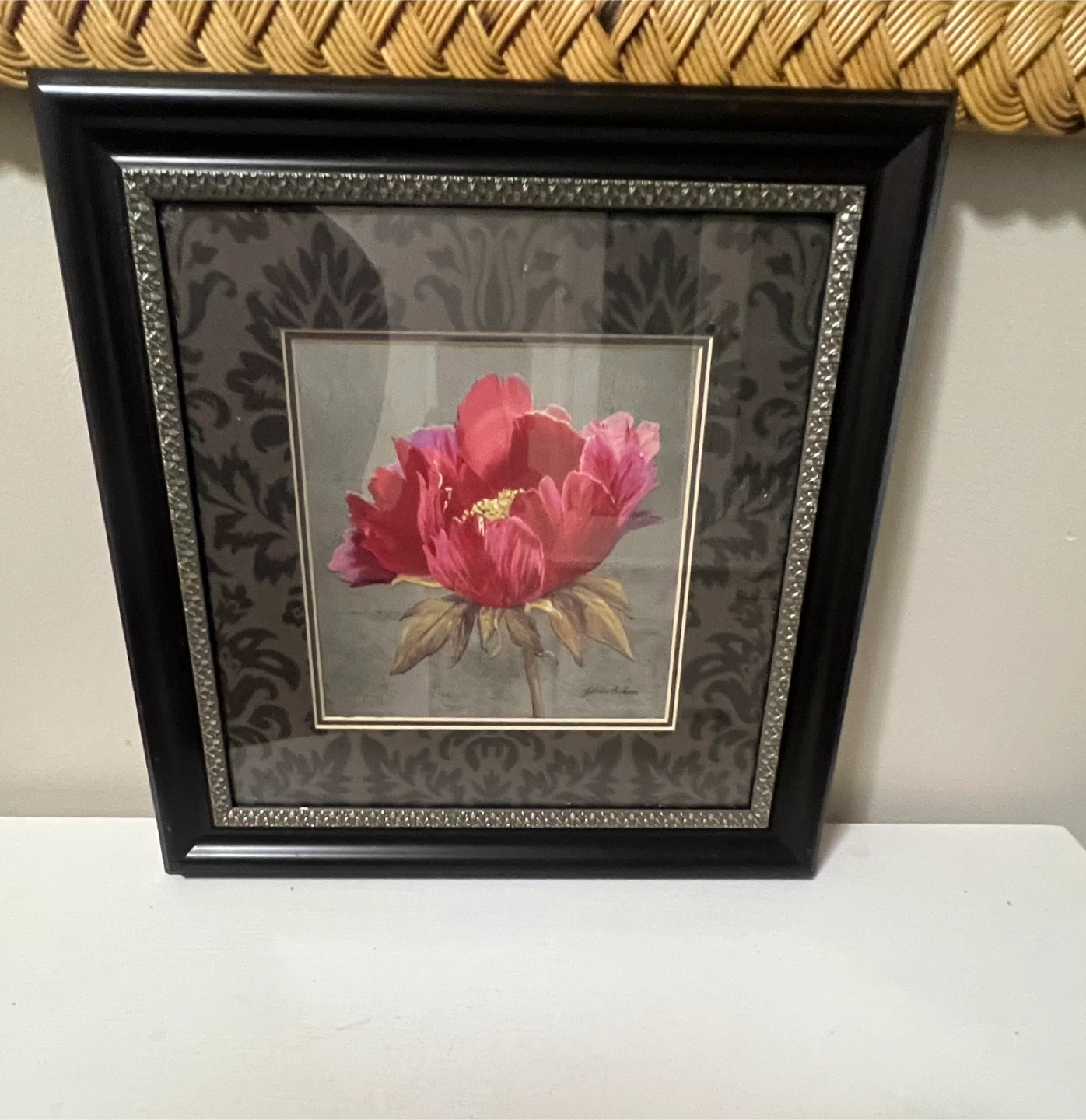 Art in Motion Gloria Eriksen Silver Peonies Framed Print