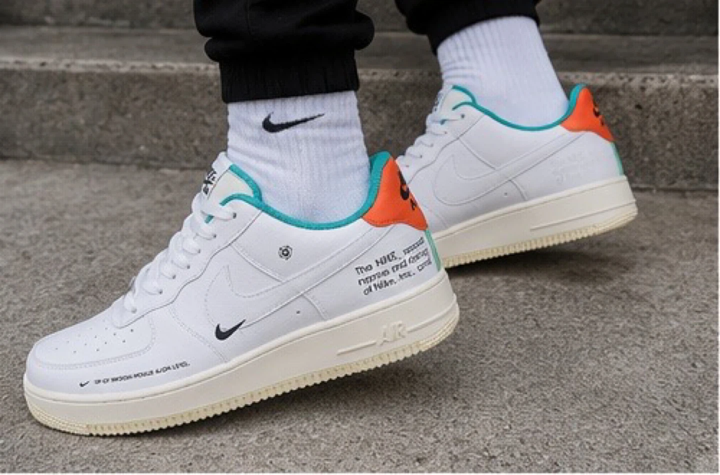 🔥Nike Air Force 1 Low White Teal Orange Sneakers🔥 - photo 5