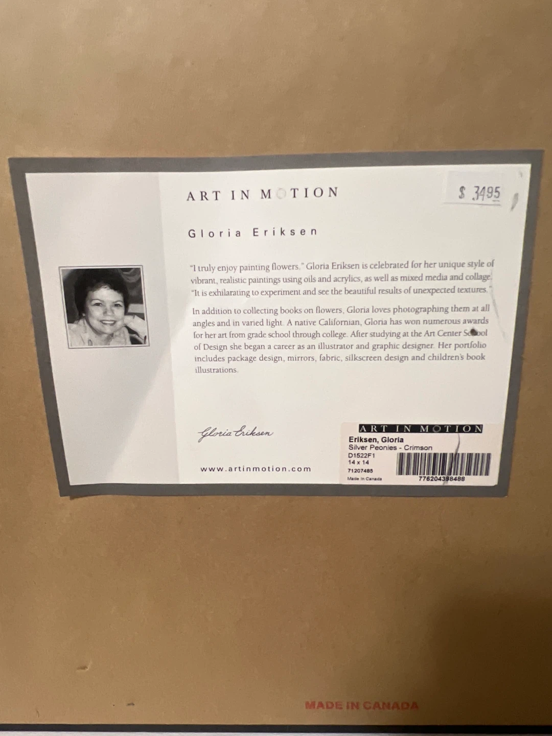 Art in Motion Gloria Eriksen Silver Peonies Framed Print - photo 2