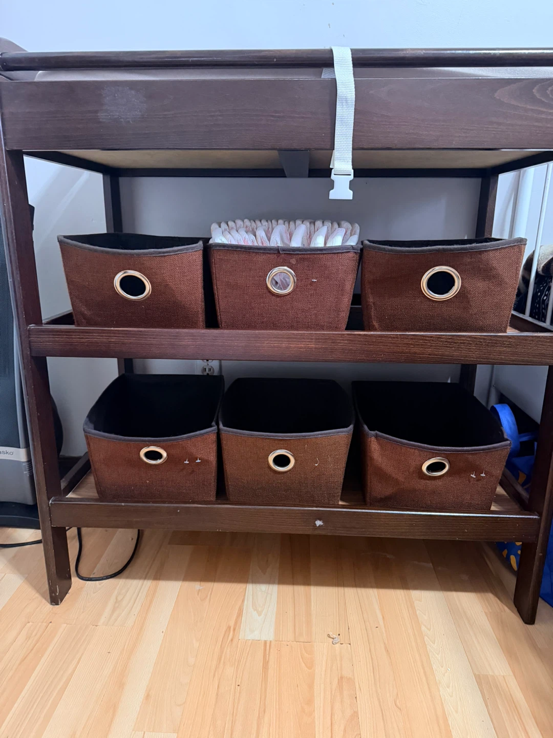 Wooden Baby Crib with Changing Station and Baskets - photo 4