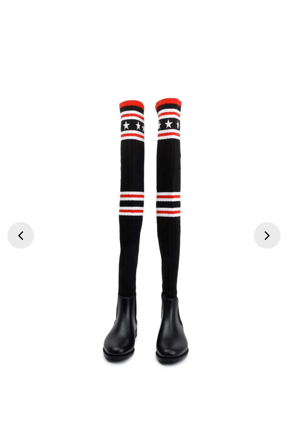 Givenchy Black Leather Sock Boots with Stars - photo 3