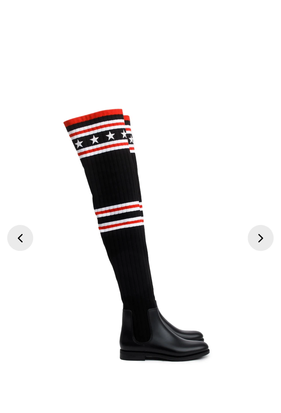 Givenchy Black Leather Sock Boots with Stars - photo 4