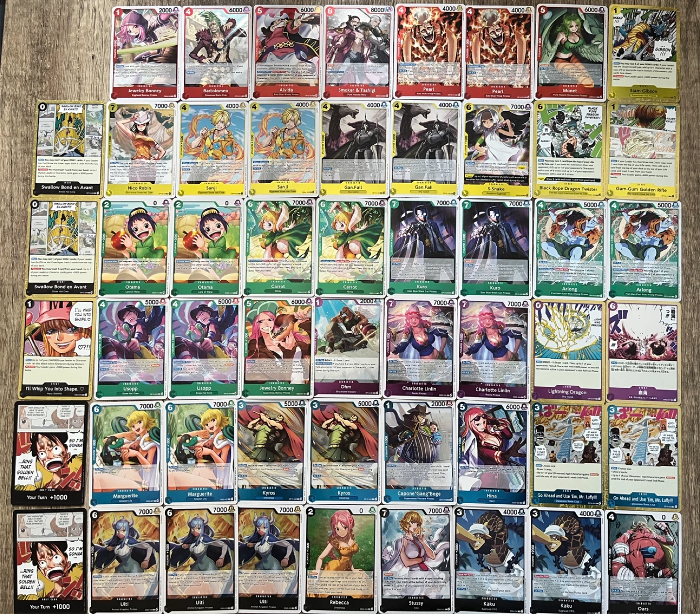 A Lot of One Piece Trading Cards