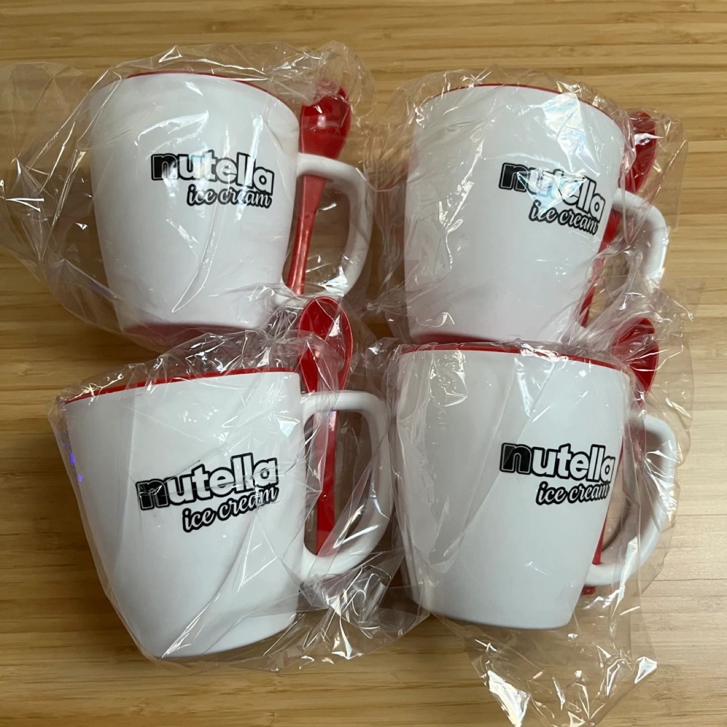Nutella Ice Cream Mugs with Spoons (Set of 4)