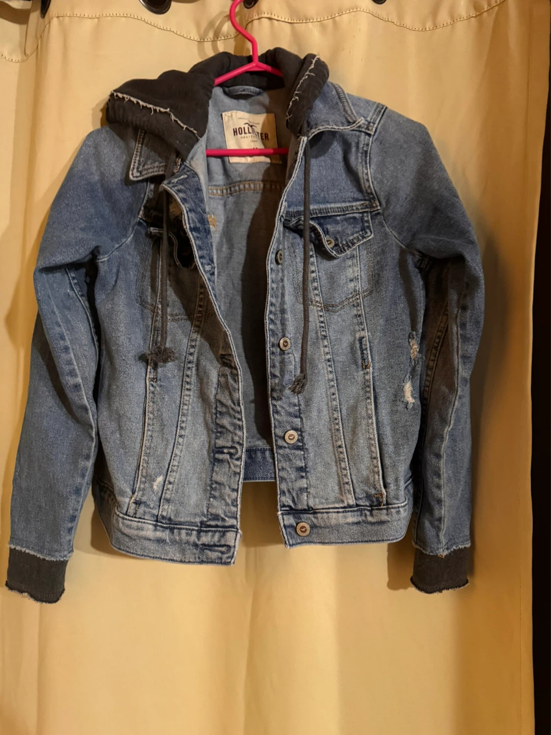 Hollister Denim Jacket with Hood - Size M