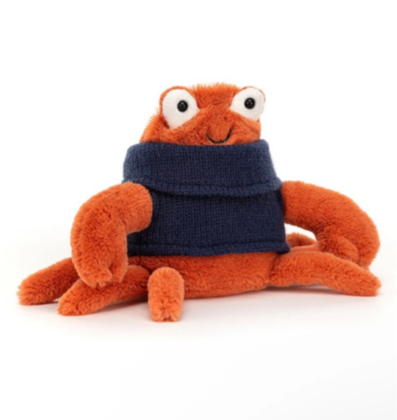 Crab jellycat with Blue Sweater