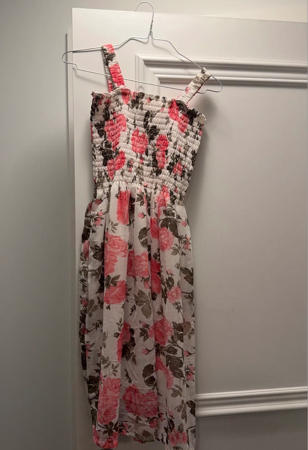 Women's Smocked, Floral Maxi Dress and a hot pink dress - photo 2
