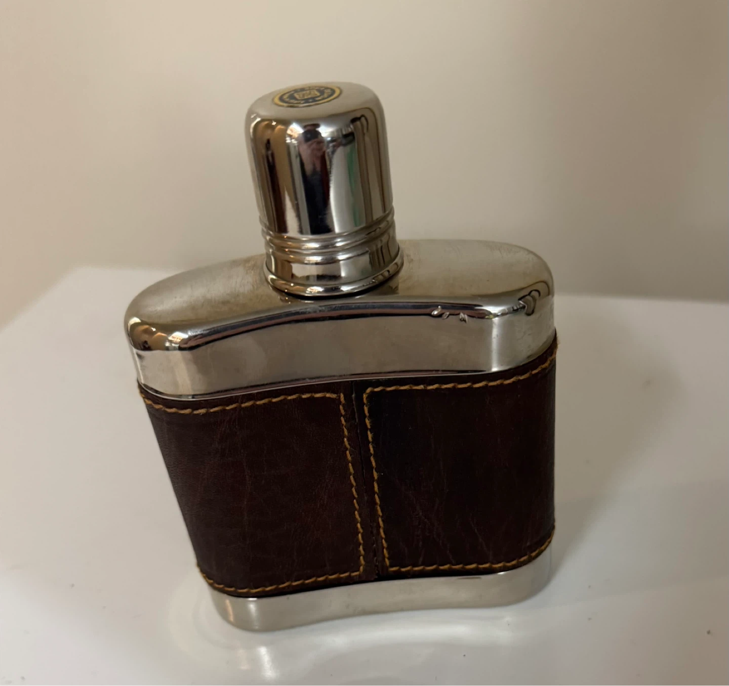 Stainless Steel Hip Flask with Leather Wrap - photo 2