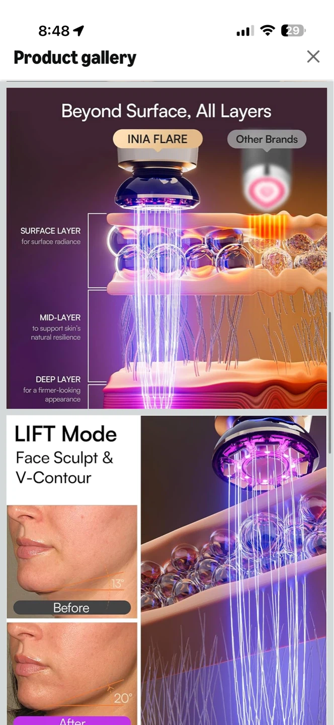 INIA Flare 3-in-1 Red Light Therapy Face and Neck Beauty Device - photo 5