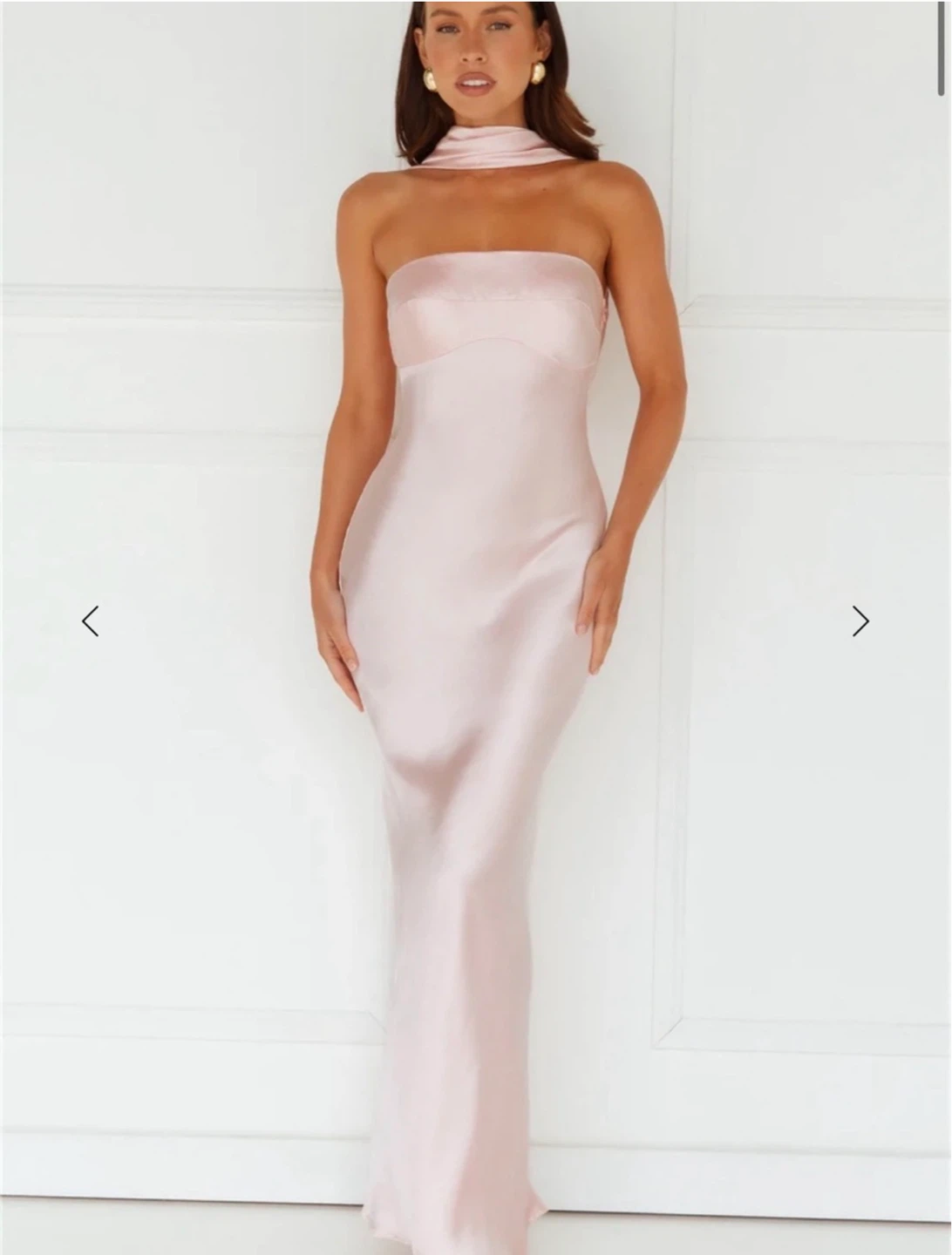 Hello Molly Pink Satin Maxi Dress