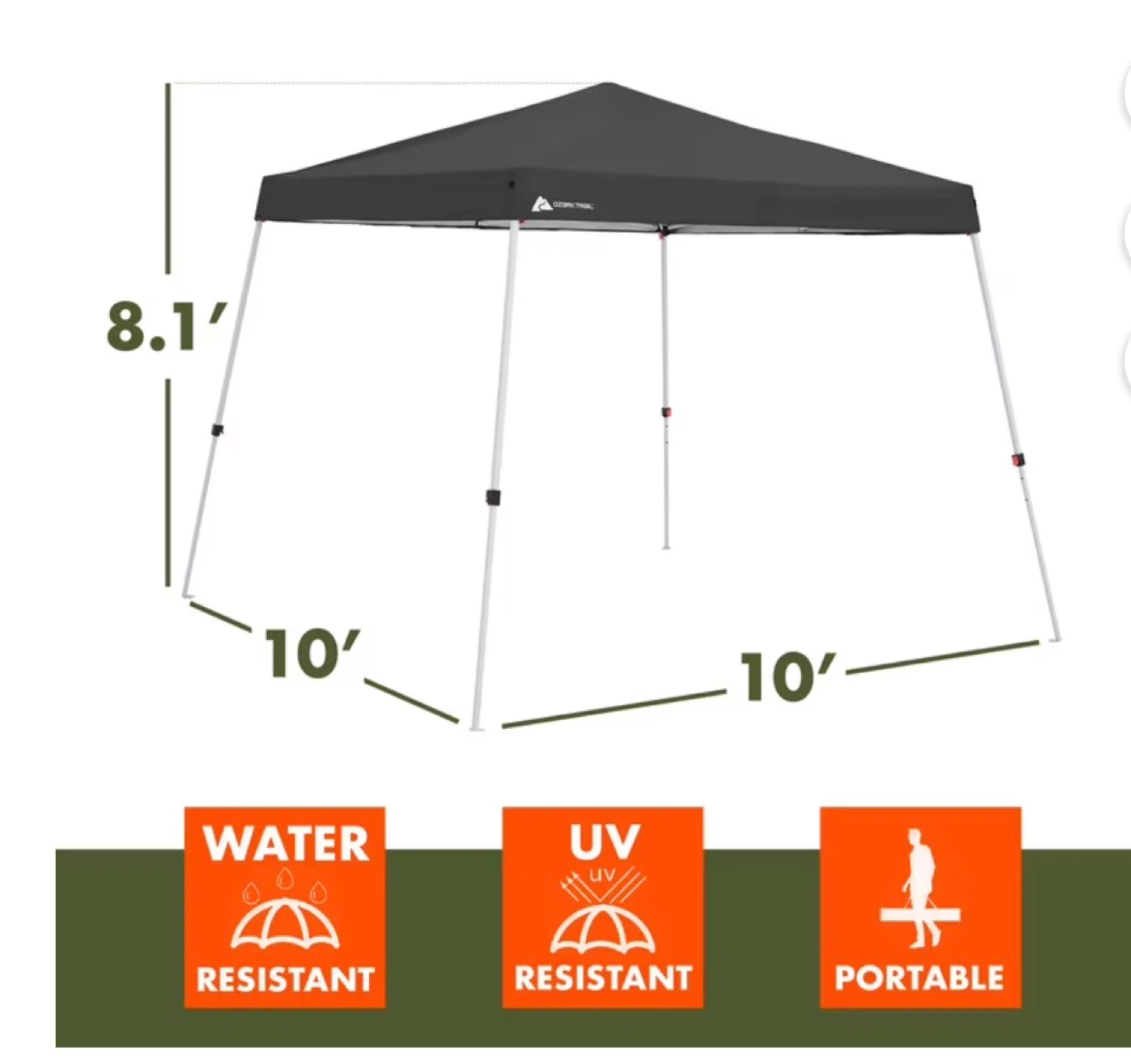 Ozark Trail 10x10 Instant Slant Leg Canopy - photo 4