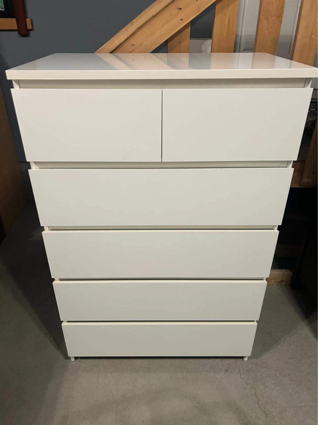 IKEA Tall dresser MALM with 6 drawers white