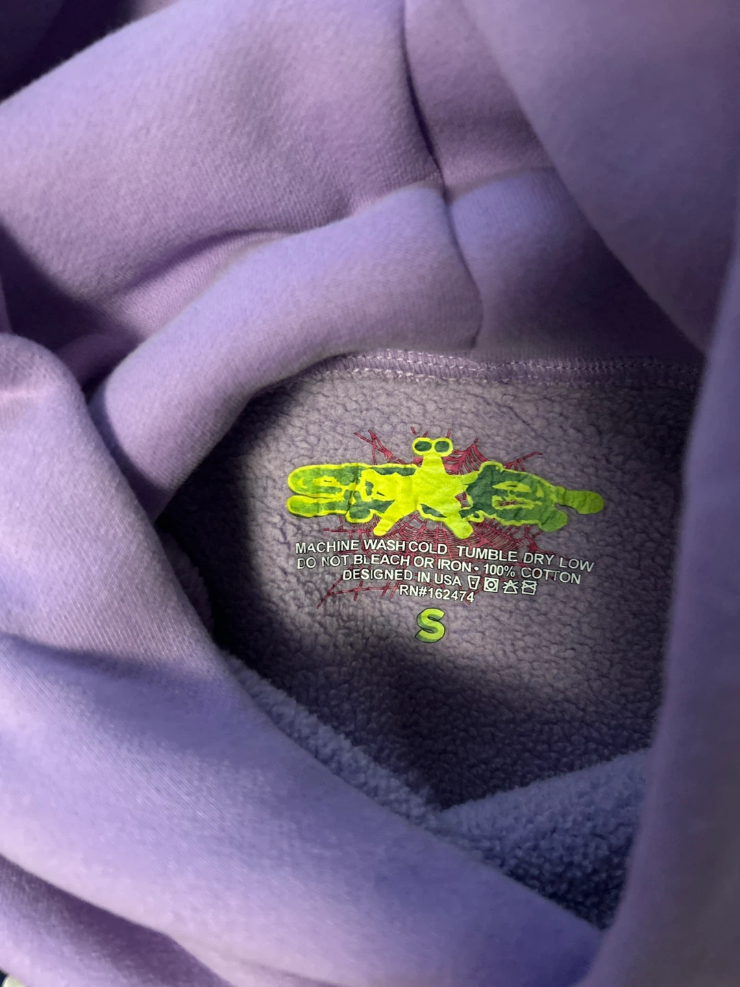 Sp5der Acai Purple Hoodie Size SMALL - photo 4