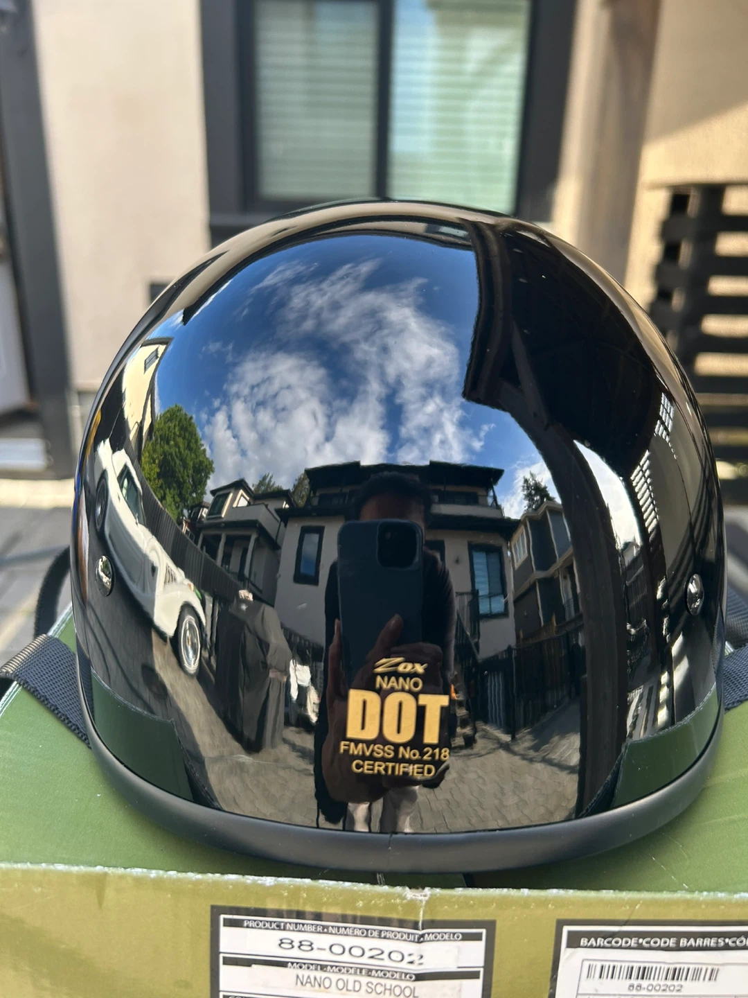 ZOX Nano Old School Motorcycle Helmet - Black, Size S