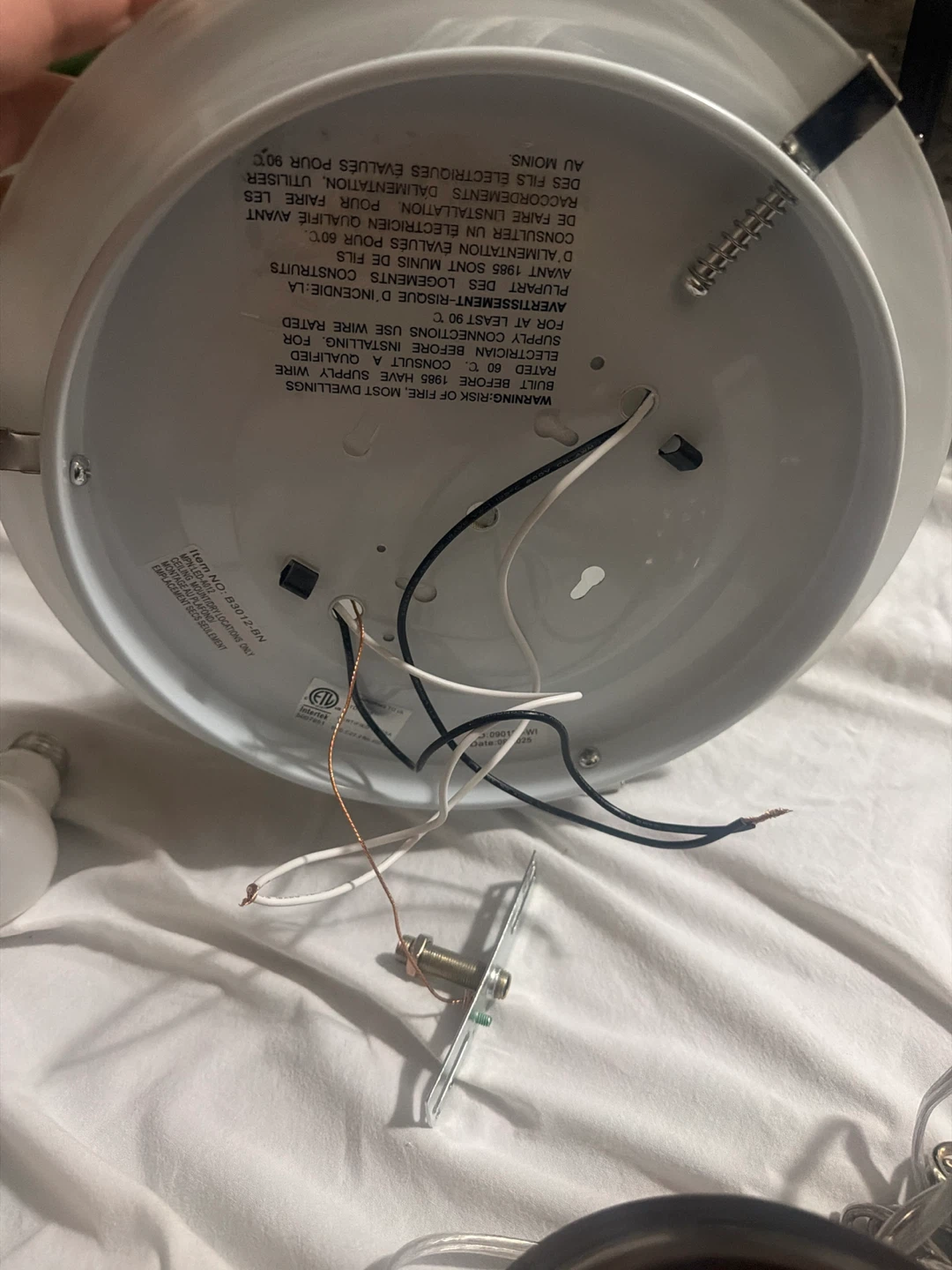 White Flush Mount Ceiling Light Fixture - photo 2