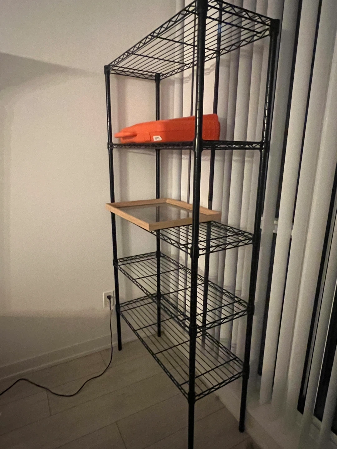 Black Metal Wire Shelving Unit - photo 2