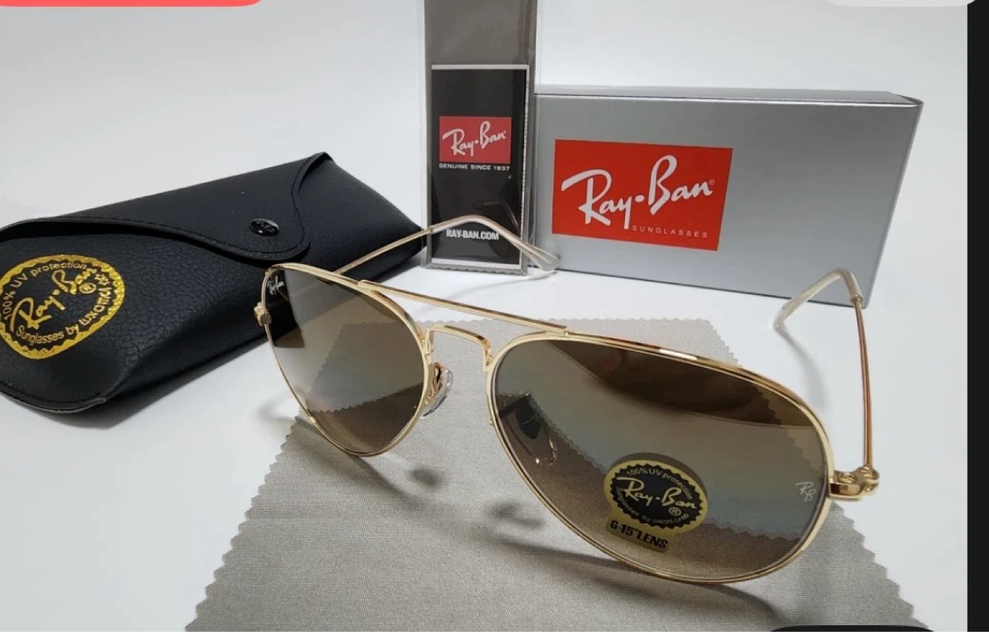 Ray-Ban Aviator Sunglasses Gold Frame G-15 Lens