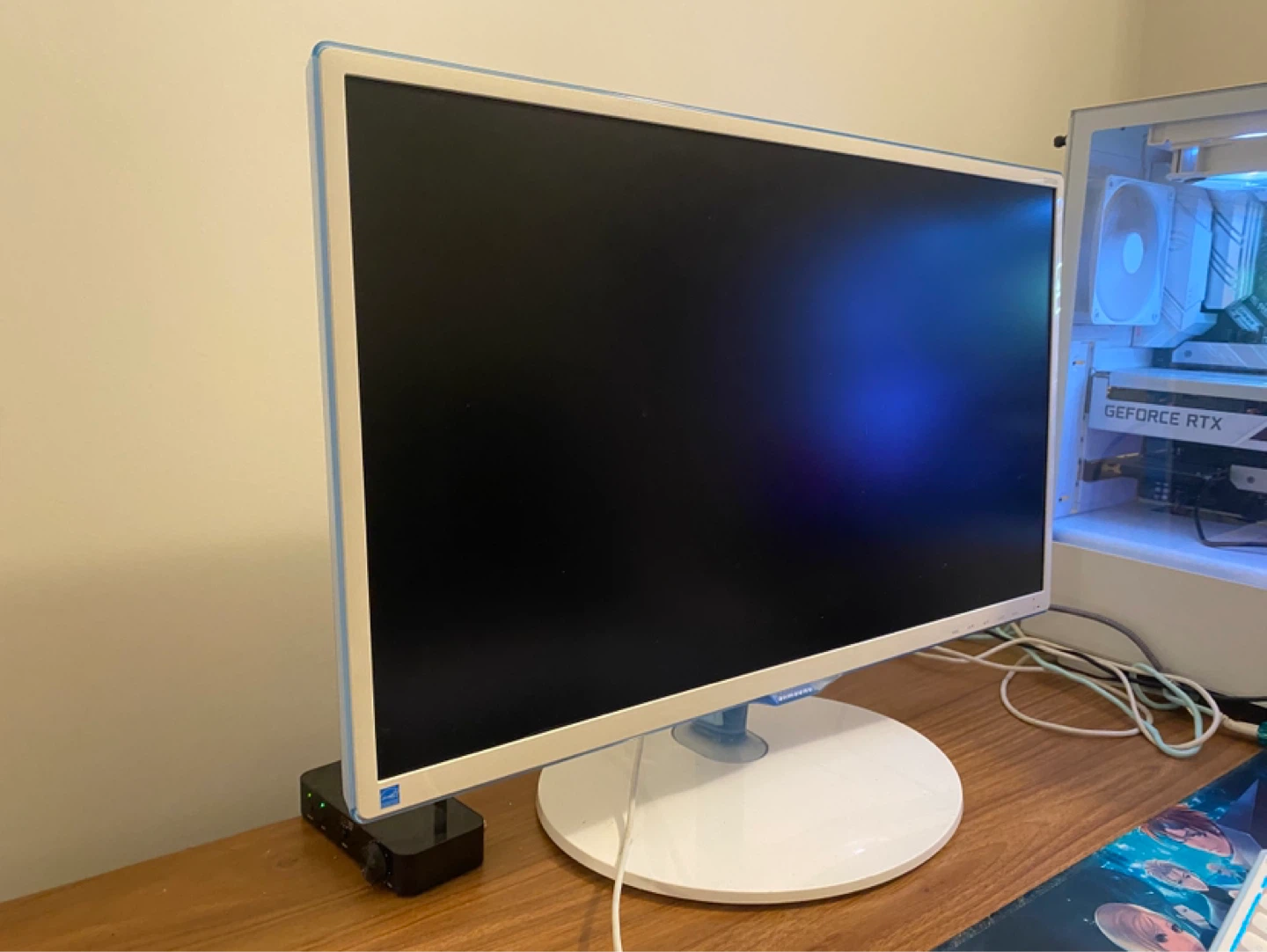 Blue and white Samsung 24" Monitor