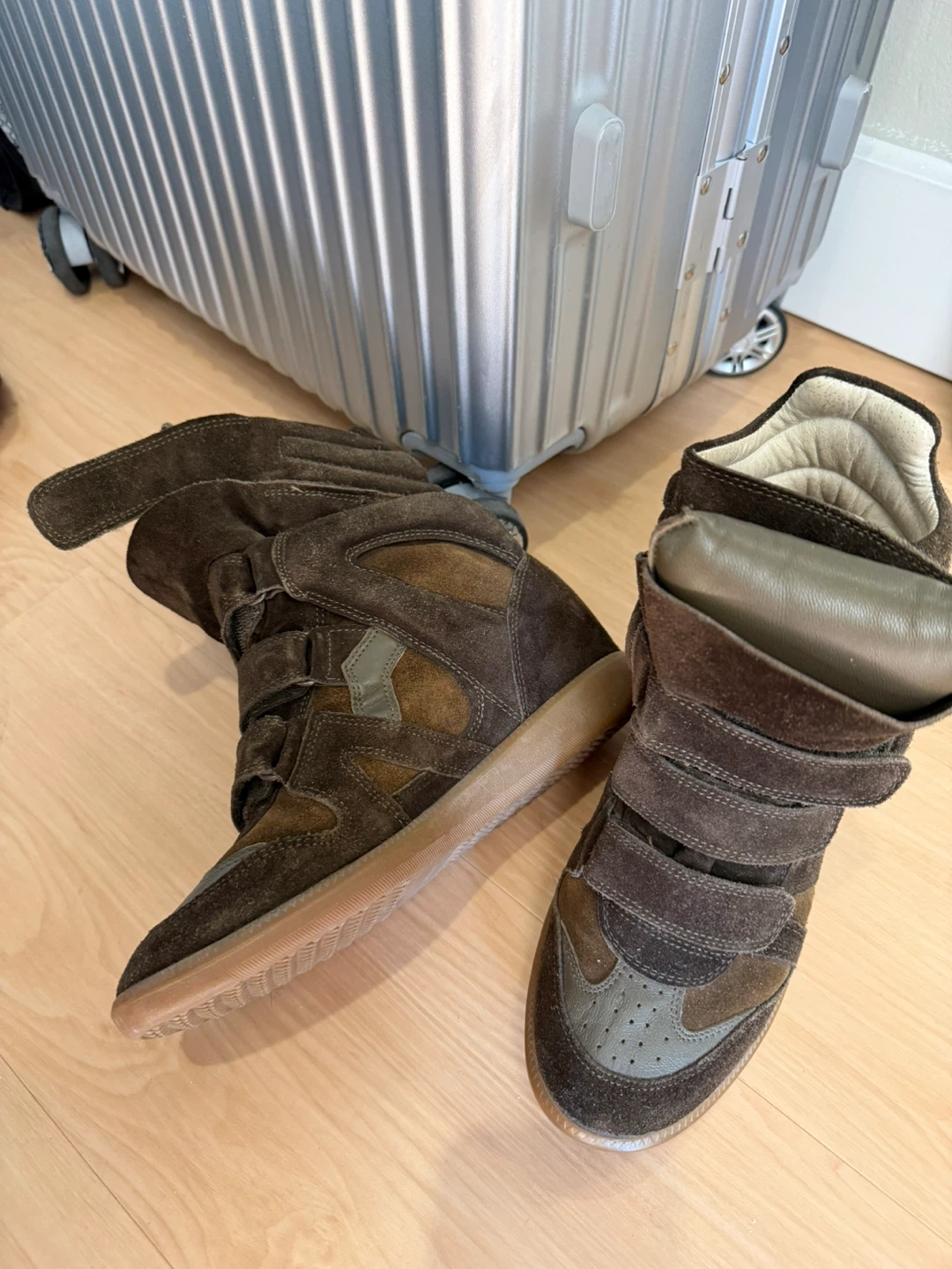 Isabel Marant Brown Suede Wedge Sneakers - photo 4