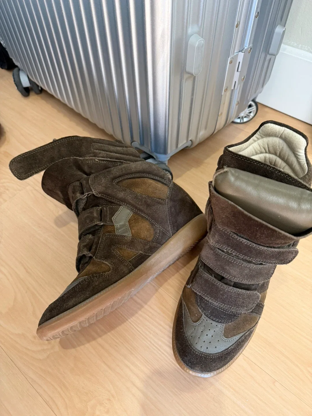 Isabel Marant Brown Suede Wedge Sneakers - photo 4
