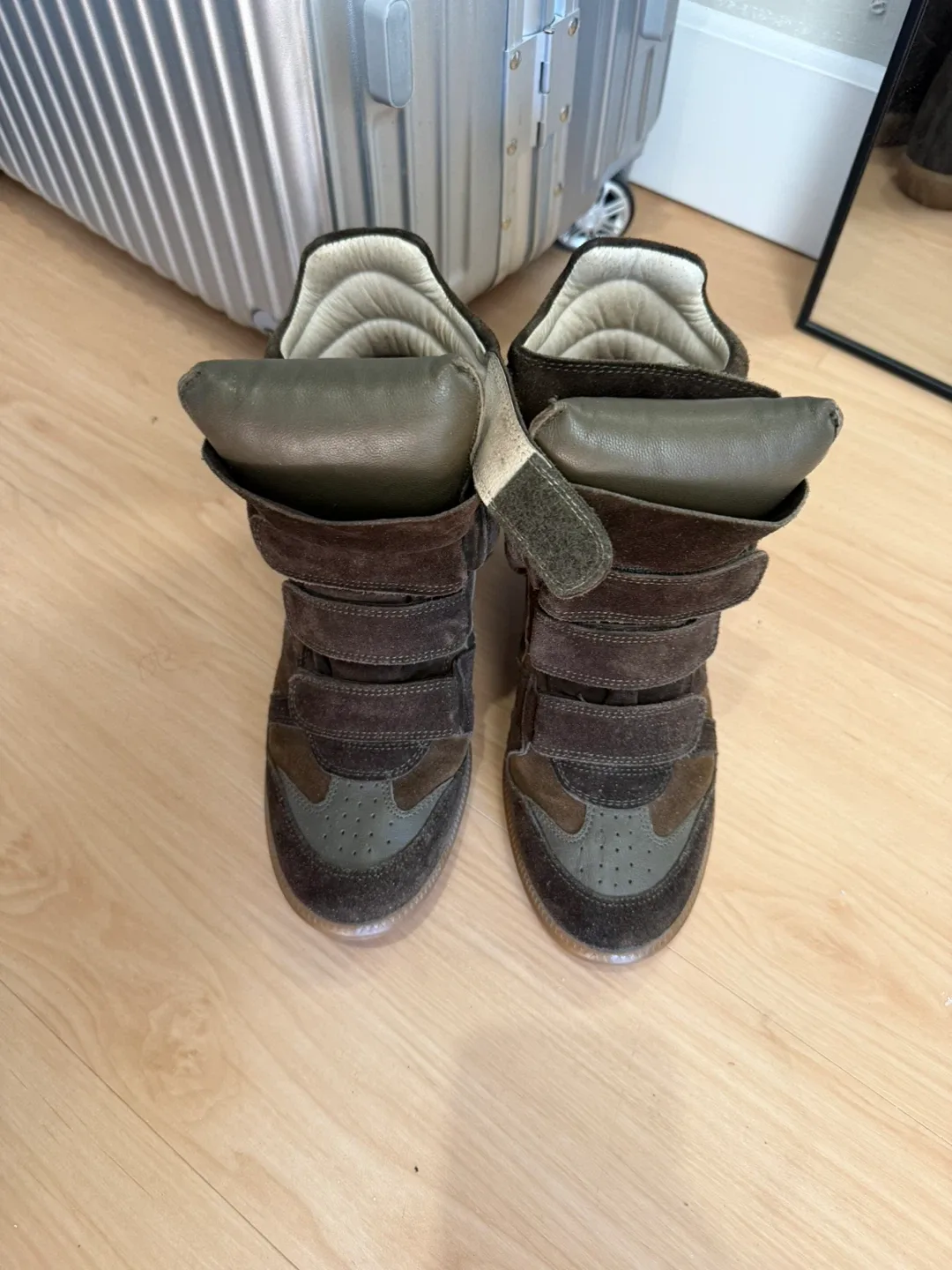 Isabel Marant Brown Suede Wedge Sneakers - photo 3