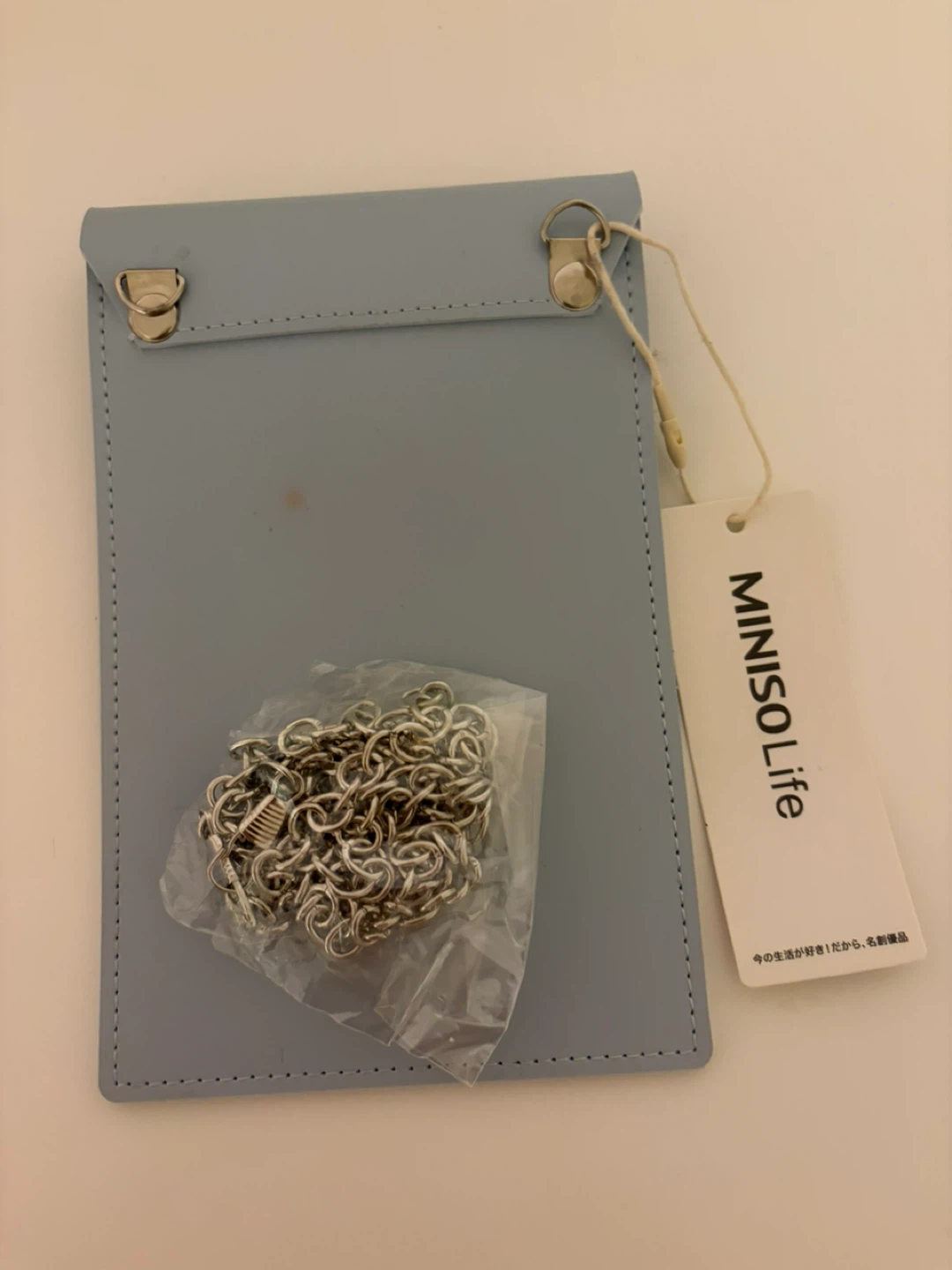 MINISO Life Blue Faux Leather Clutch with Chain - photo 2