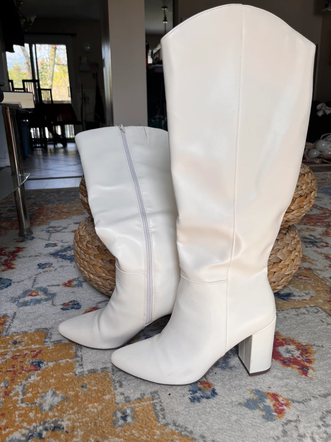 White Knee High Faux Leather Boots - Worthington "Ulmar"