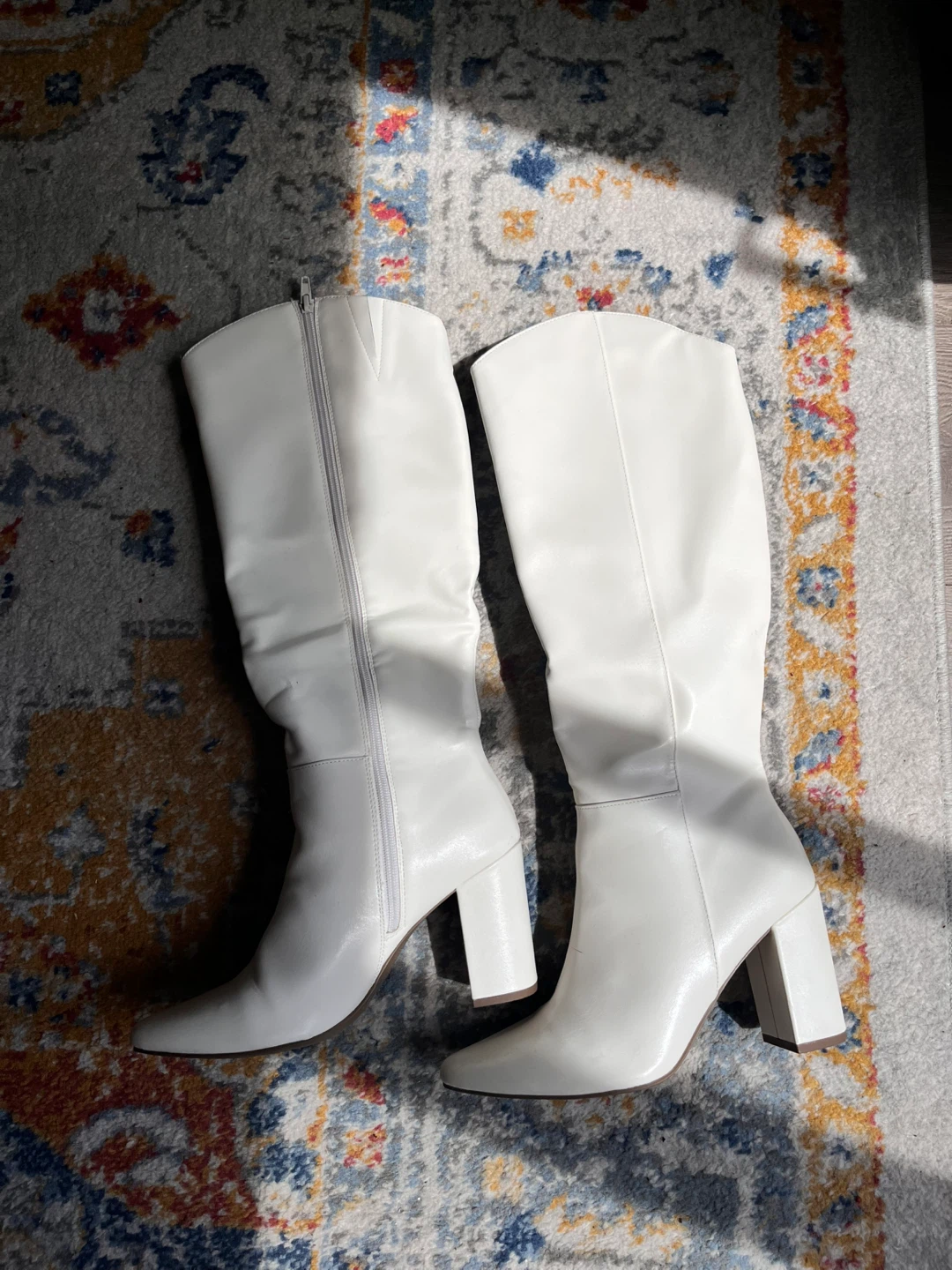 White Knee High Faux Leather Boots - Worthington "Ulmar" - photo 2
