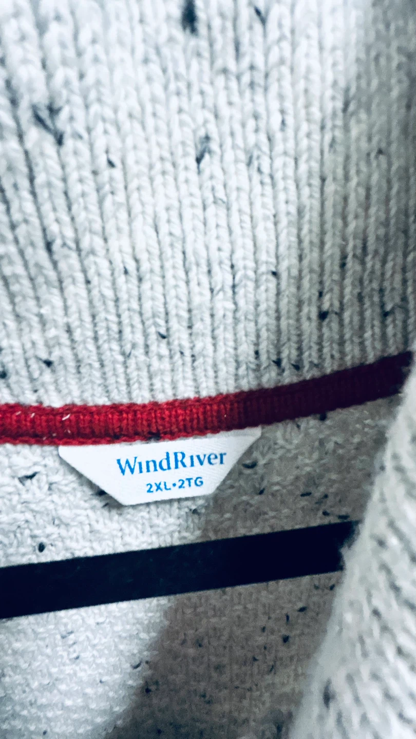 WindRiver Men’s Shawl Collar Sweater – 2XL – Light Grey - photo 2
