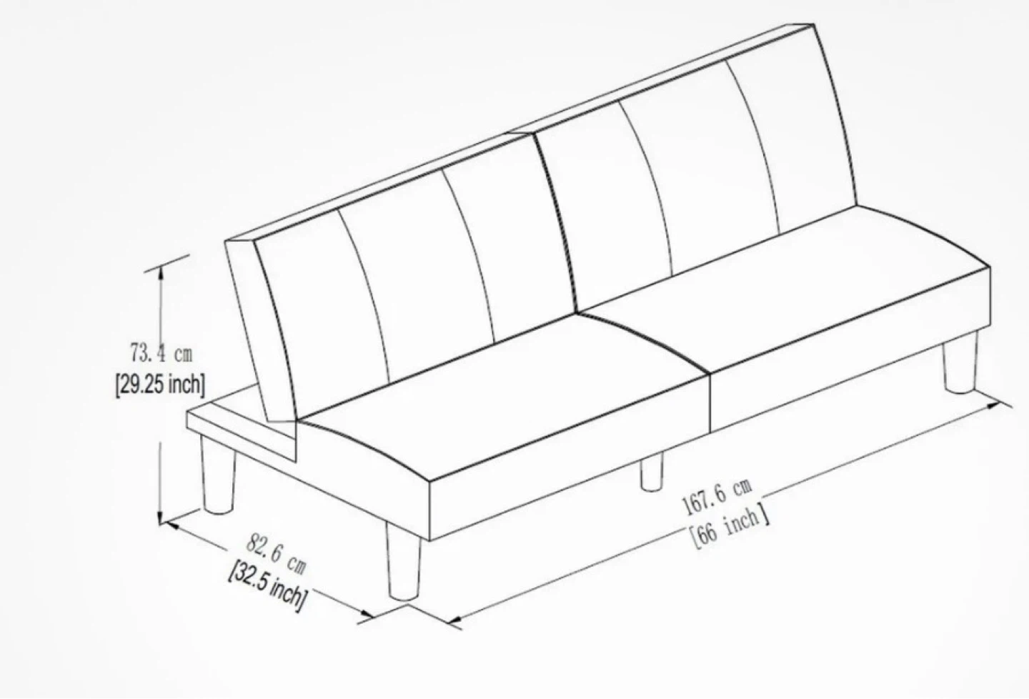 Grey Futon Sofa Bed - photo 4