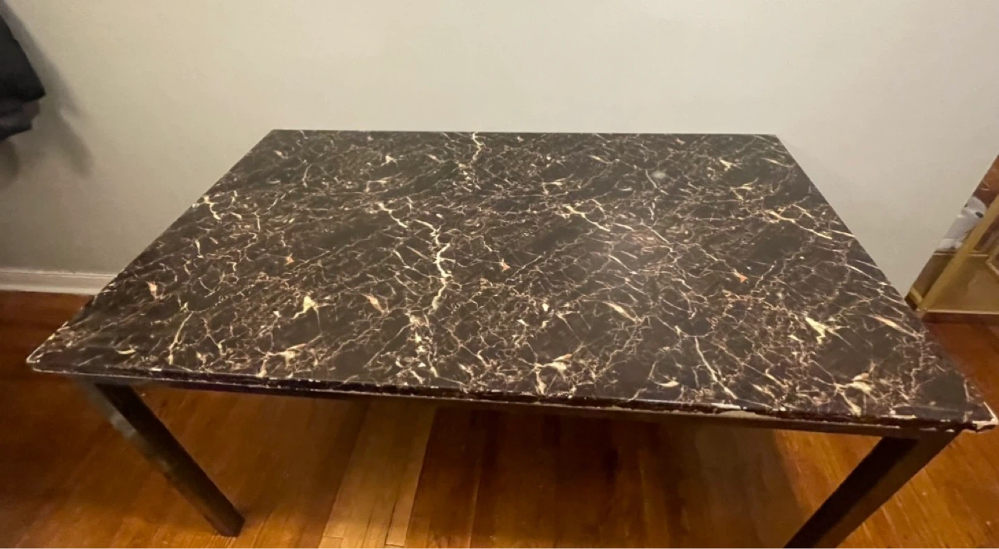 Faux Marble Top Dining Table $50 - photo 3