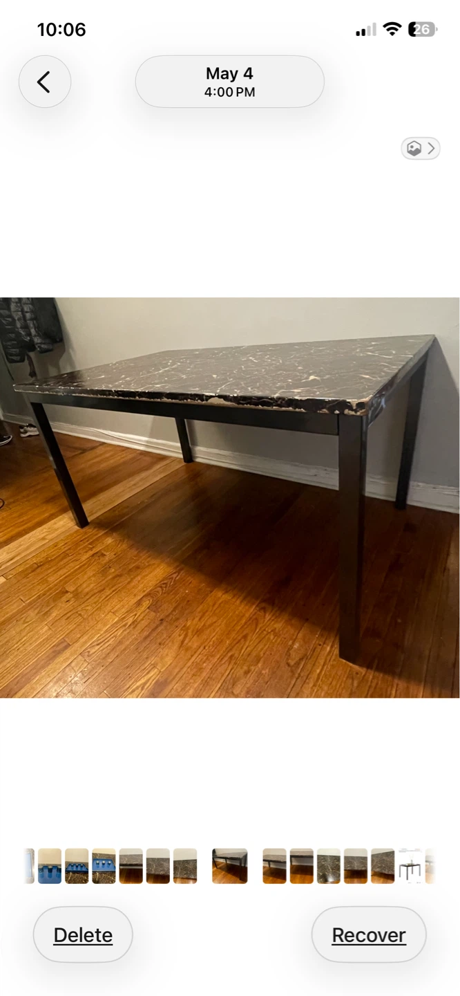 Faux Marble Top Dining Table $50