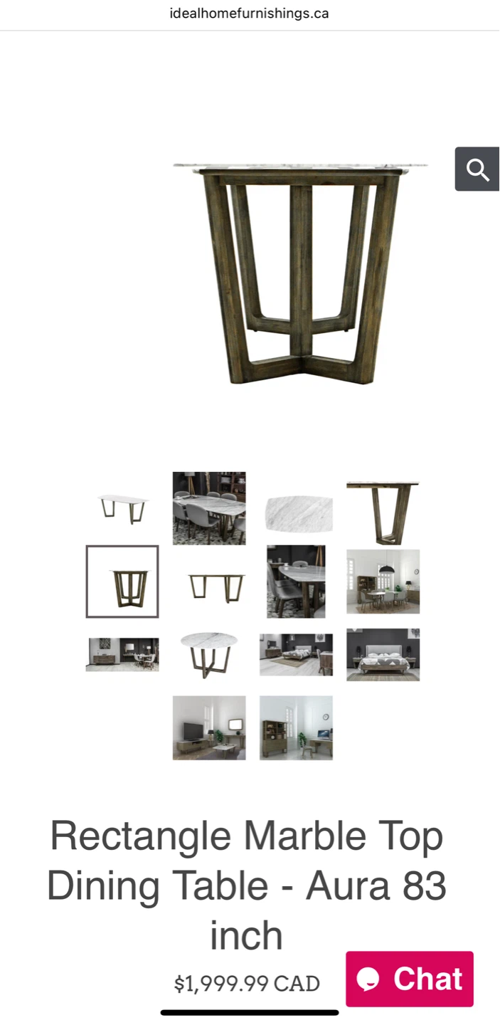 Rectangle Marble Top Dining Table - Aura 83 inch - photo 3
