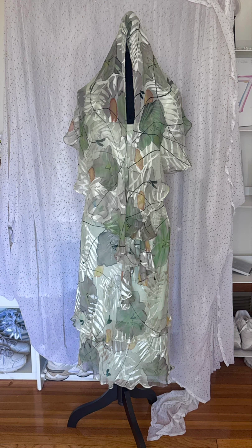 Simply Silk Floral Dress with Scarf