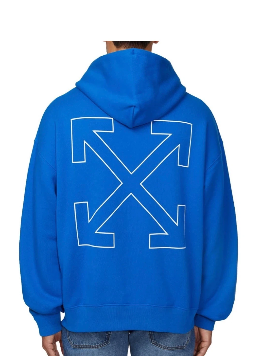 Off-White Exclusive Men's Pullover Oversize Hoodie Blue Size XXL - photo 2