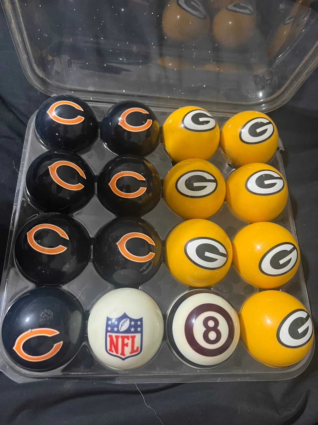 NFL Chicago Bears & Green Bay Packers Pool Ball Set