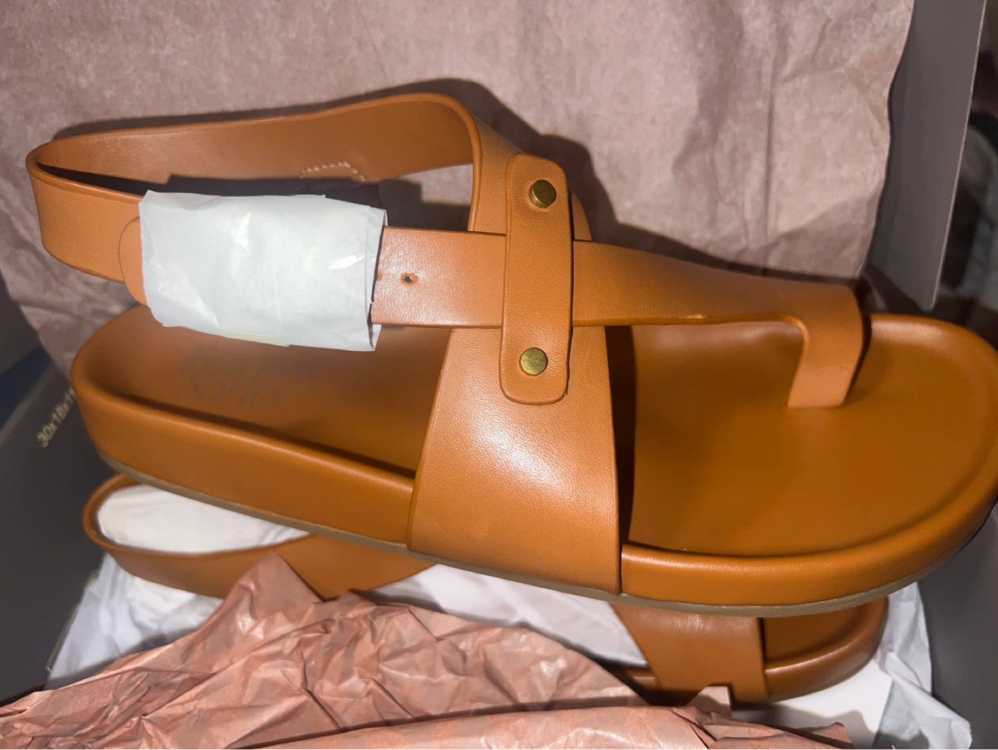 Women's Brown Leather Slide Sandals