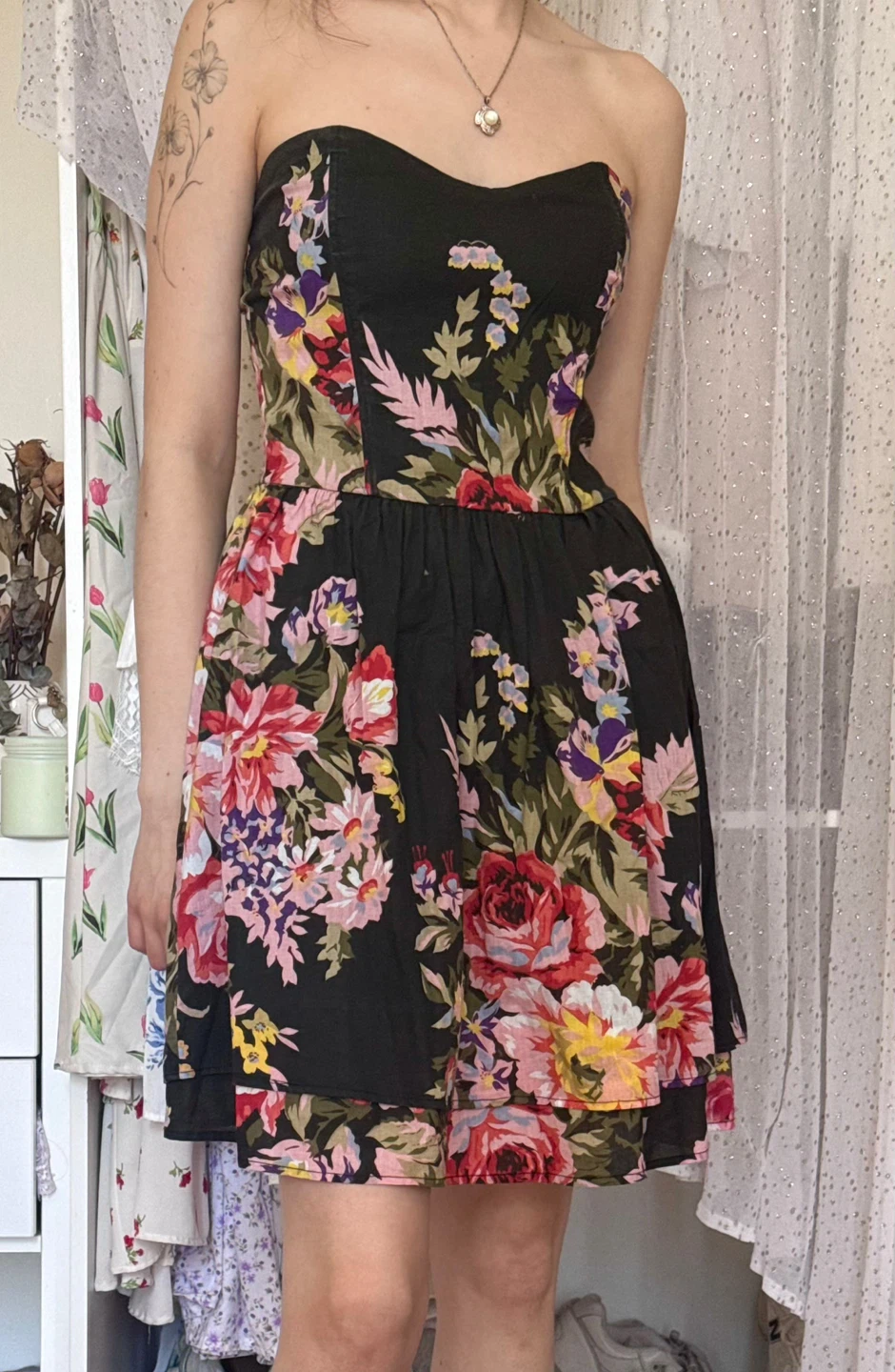 Floral Strapless Dress