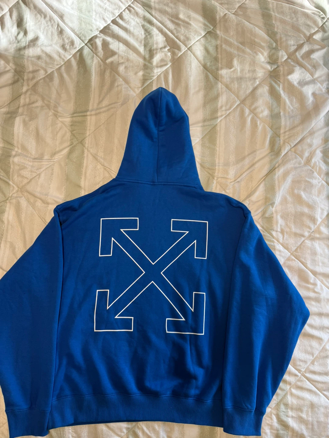 Off-White Exclusive Men's Pullover Oversize Hoodie Blue Size XL - photo 2