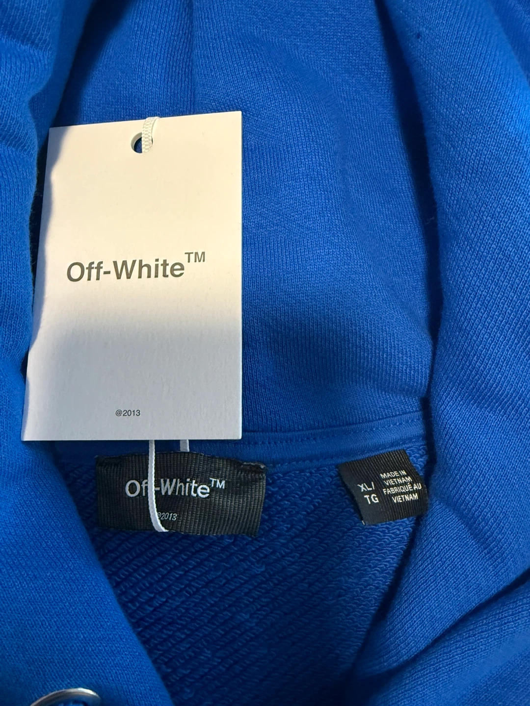 Off-White Exclusive Men's Pullover Oversize Hoodie Blue Size XL - photo 3
